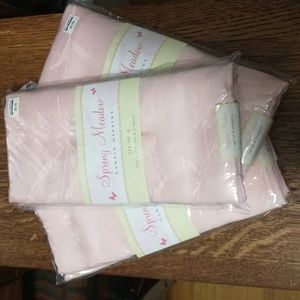 Brand New Set of 12 Pink Spring Meadow Damask Cloth Napkins